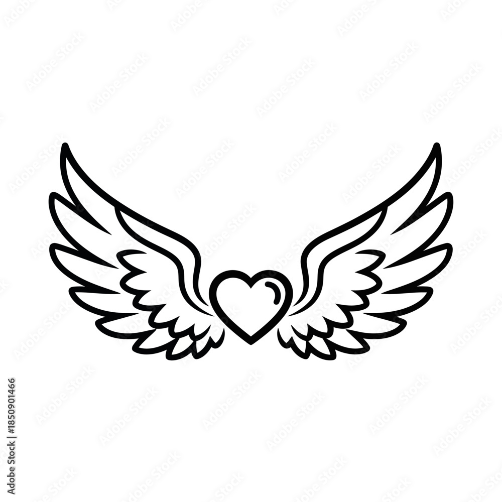 Fototapeta premium Heart with Wings A Symbol of Love and Freedom.