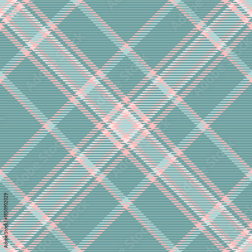 Thread textile seamless plaid, antique background check vector. Slim texture pattern tartan fabric in teal and pastel colors.