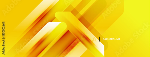 Bright yellow abstract design. Overlapping layers create dynamic visual effect. Modern, clean aesthetic suitable for backgrounds.