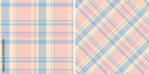 Background pattern textile of seamless fabric texture with a tartan plaid check vector. Set in novelty colors for english fashion trends in season.