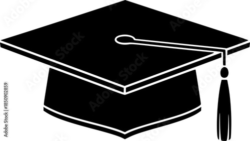 Graduation Cap Education Success Vector Silhouette Illustration

