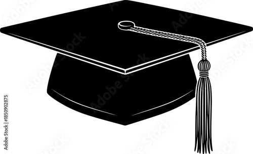 Graduation Cap Education Success Vector Silhouette Illustration

