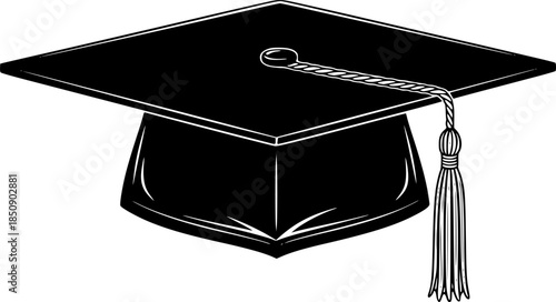 Graduation Cap Education Success Vector Silhouette Illustration
