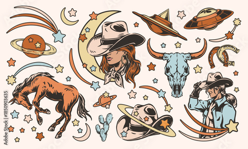 Cosmic cowboy art