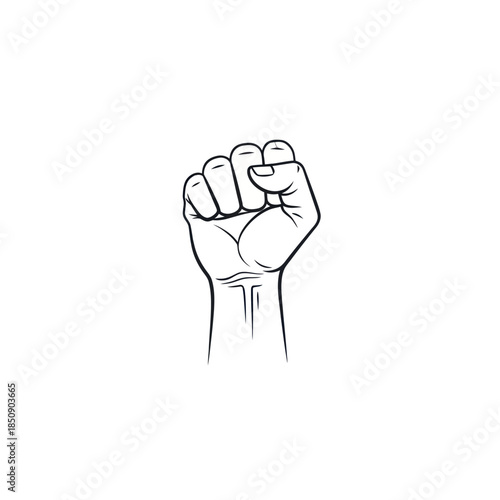 Raised Fist Symbol of Solidarity and Resistance Illustration.