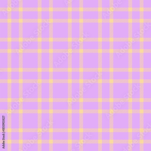Nobility fabric seamless background, quilt vector texture pattern. Teenager textile tartan plaid check in purple and amber colors.