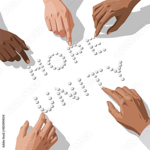 World Braille Day Vector Illustration - Braille Reading, Accessibility and Education Awareness Design