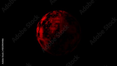 3d model sphere to represent the destruction of earth and natural resources.red rotating earth concept to denote destruction of nature and increasing global warming.climate change and global disaster.