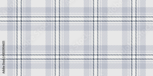 Messy tartan vector check, faded background seamless fabric. Cowboy texture pattern textile plaid in white and grey colors.