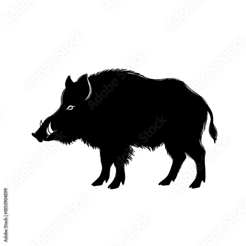 Silhouette of a Wild Boar A Symbol of Strength and Resilience.