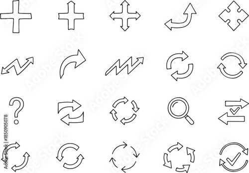 Sketchy Hand-Drawn Arrows and Symbols Collection for Graphic Design Projects