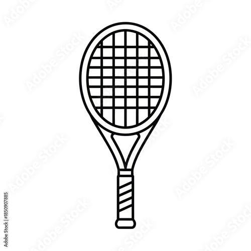 Tennis Racket Outline Sports Equipment for Athletic Activities.