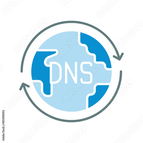 dynamic dns service black line icon. Vector isolated element