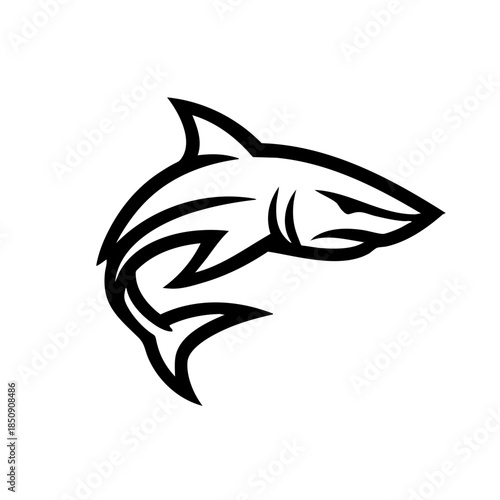 sleek shark silhouette, sharp angular lines