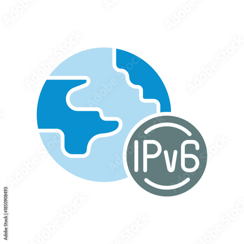 ipv6 deployment black line icon. Vector isolated element