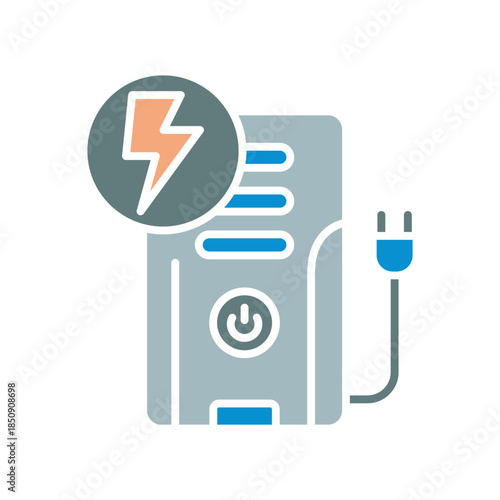 ups backup black line icon. Vector isolated element