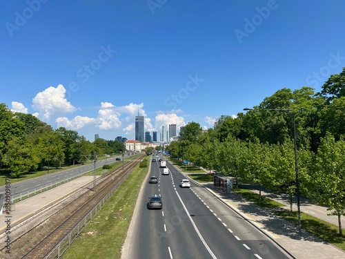 Road towards downtown Warsaw