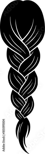 Wavy Fashion Hair Woman Vector Silhouette Illustration
