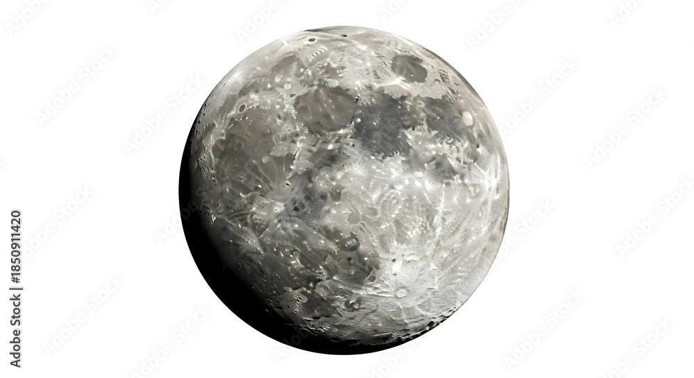 Obraz premium Detailed close up of the moon phase isolated on transparent background for design use