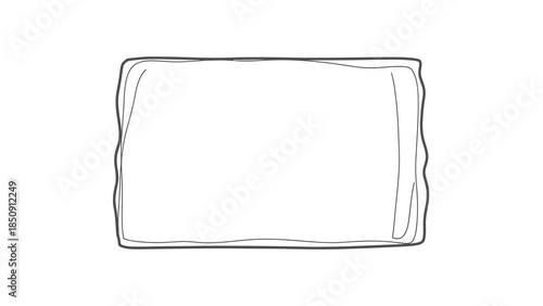Roughly drawn rectangle frame outline, hand-drawn border element for design and graphic use.