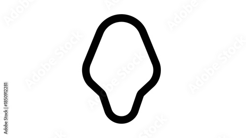 Stylized abstract organic droplet shape icon outline on white background