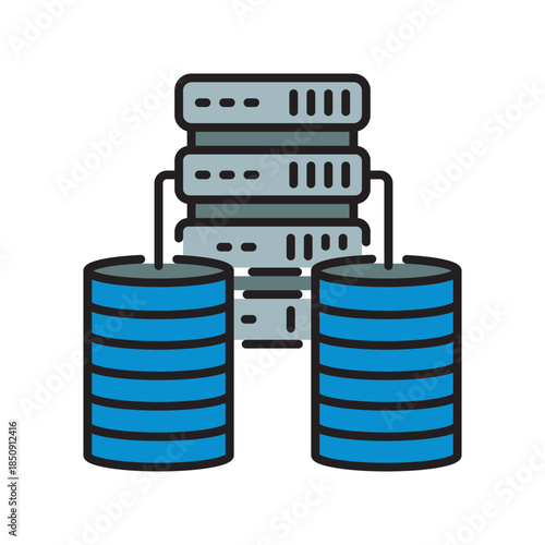 raid setup black line icon. Vector isolated element