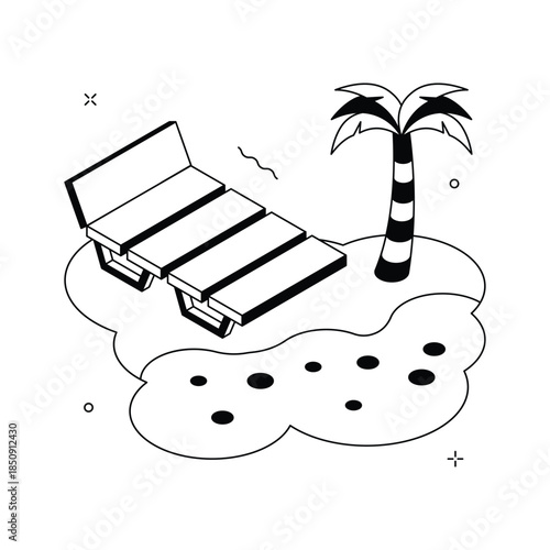 An amazing isometric illustration of beach, ready to use vector