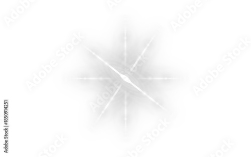 White starburst effect isolated on transparent background