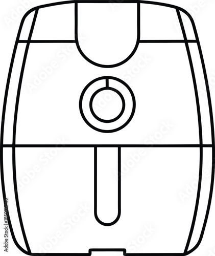 air fryer   line art vector illustration on transparent background