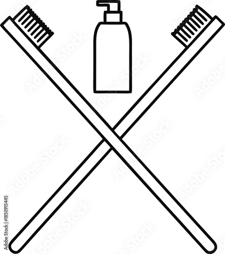 bathroom   personal care line art vector illustration on transparent background