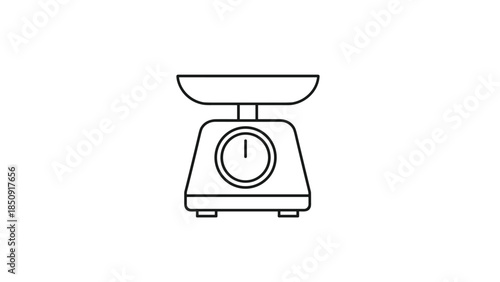 Modern kitchen scale for precise weight measurement, Generative AI.