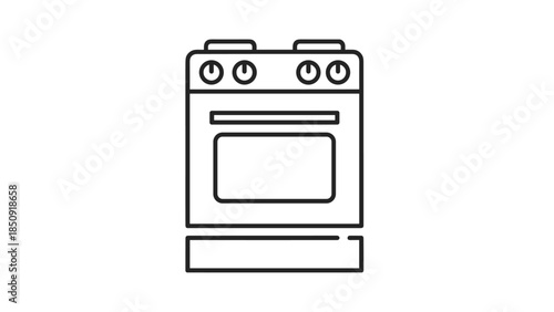 Modern oven with three dials on front panel, Generative AI.