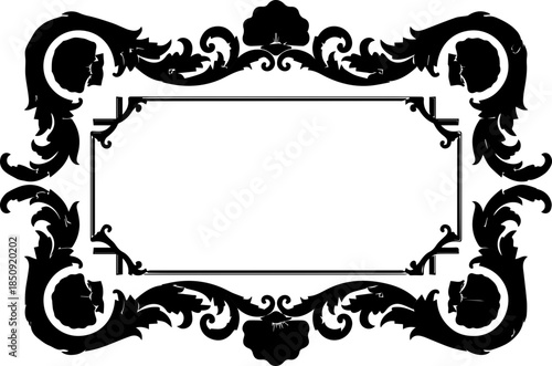 Elegant vintage frame with ornate details, perfect for adding a touch of classic charm to designs, invitations, and creative projects, originally a scalable vector