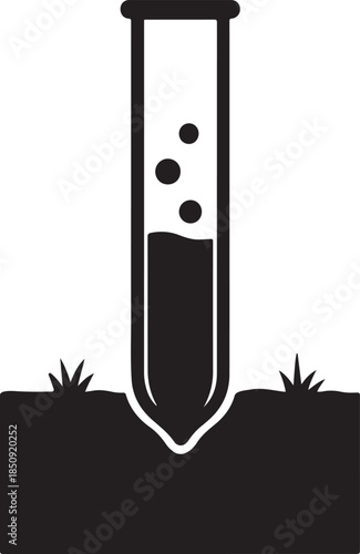 Soil testing icon representing analysis, fertility check, and agricultural land assessment concept.