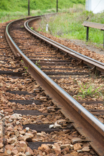 Train tracks in Shizuoka, Japan.