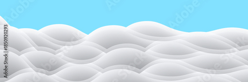 Waves snowdrifts landscape shapes on blue background