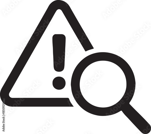 Error detection icon representing bug finding, system troubleshooting, and technical issue identification.