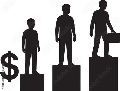 Income level icon representing financial status, earnings, salary distribution, and economic class concept.