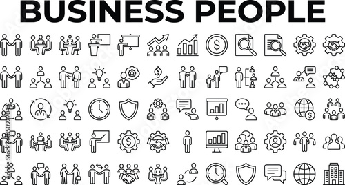 Business teamwork, corporate meeting, financial strategy, leadership icons, office collaboration, productivity, growth, planning, innovation, management, presentation, analytics