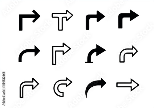 Diverse Arrow Icons Set for Navigation and Direction