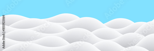 Waves snowdrifts landscape shapes on blue background