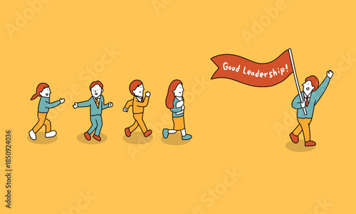 組織を率いる良いリーダーのイラスト