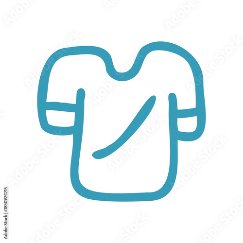 Simple blue t-shirt icon on a black background minimalistic design vector art