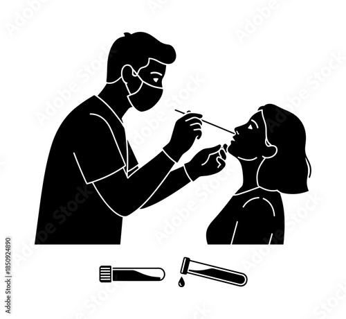 Medical professional performing nasal swab for COVID 19 test