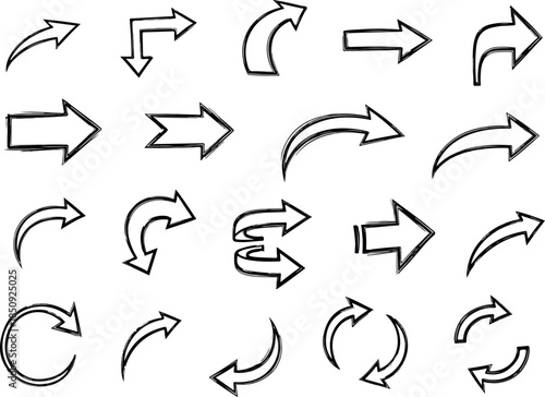 Hand-Drawn Arrows A Versatile Collection of Directional Icons for Design Projects