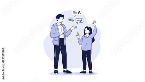 Interactive Language Learning Between a Teacher and a Student in a Digital Classroom