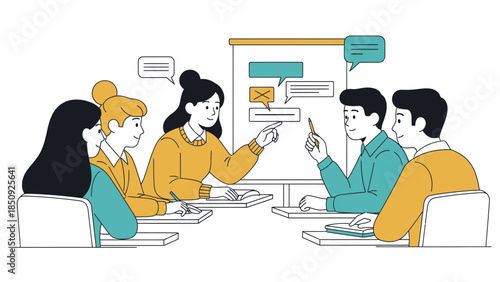 team collaboration and discussion in a professional office setting with diverse group of