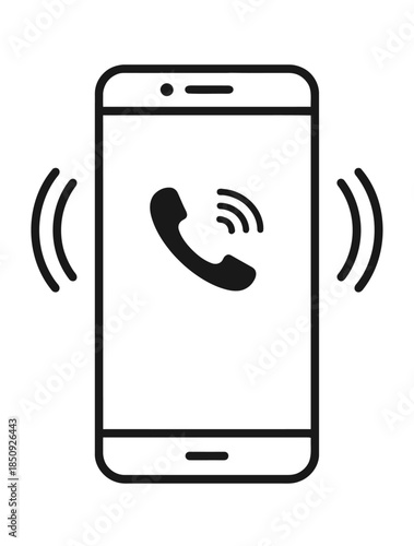 Simplified Ringing Smartphone Icon – Minimal Vector