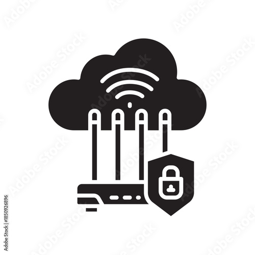 port forwarding setup black line icon. Vector isolated element