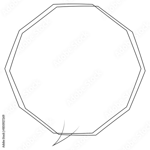 吹き出しのイラスト2【手書き落書き風の二重線】